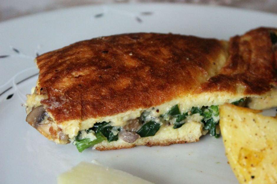 ispanakli-mantarli-omlet
